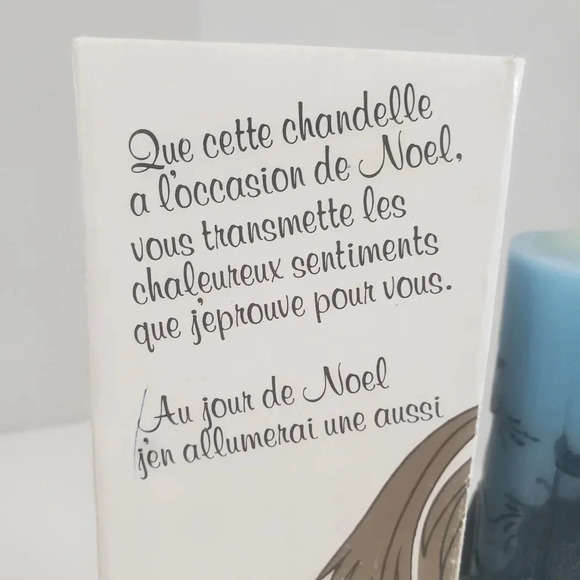 1980s Christmas Adoration Nativity Silhouette Scene Blue Candle with Stand. - Picture 10 of 11